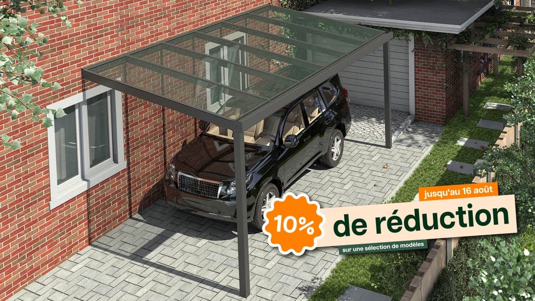 Carport avec toit en verre