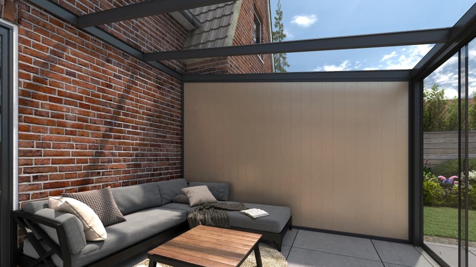 Aluminium zijwand antraciet