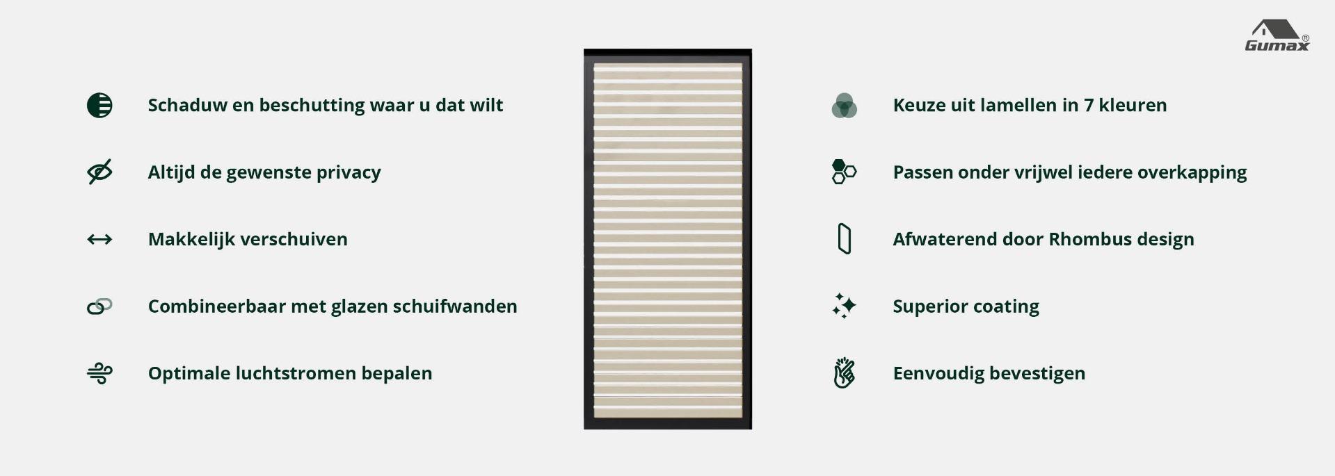 De voordelen van Gumax® Shading Panels De voordelen van Gumax® Shading Panels