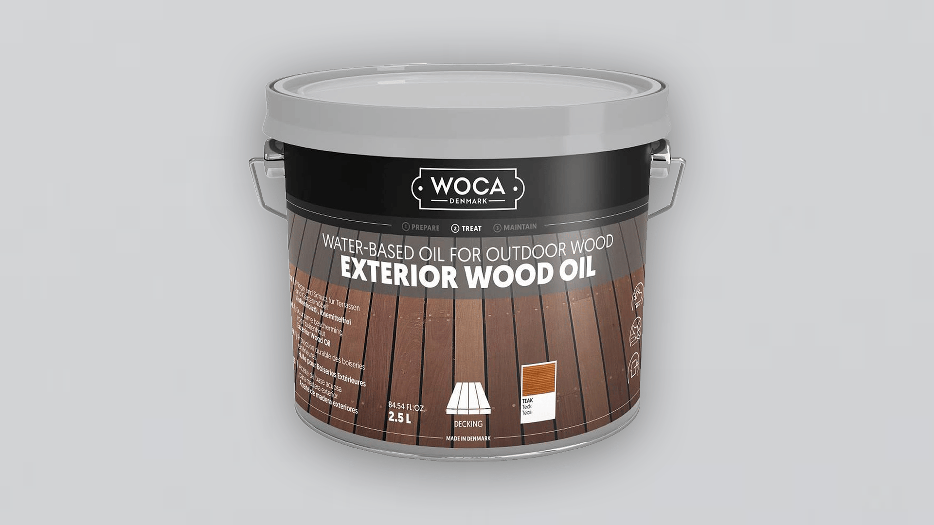 WOCA Exterior Wood Oil Teak WOCA Exterior Wood Oil Teak pour huiler une terrasse en bambou
