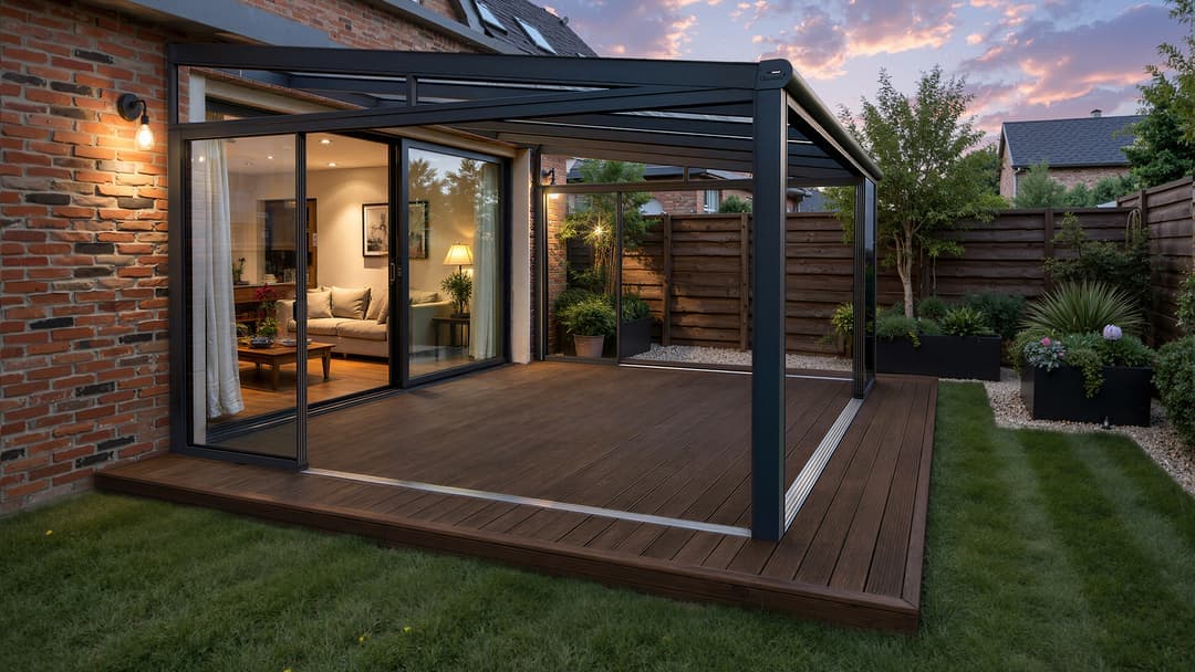 Terrasse en bambou sous une pergola de terrasse dans un jardin ACC-30000-0001_07