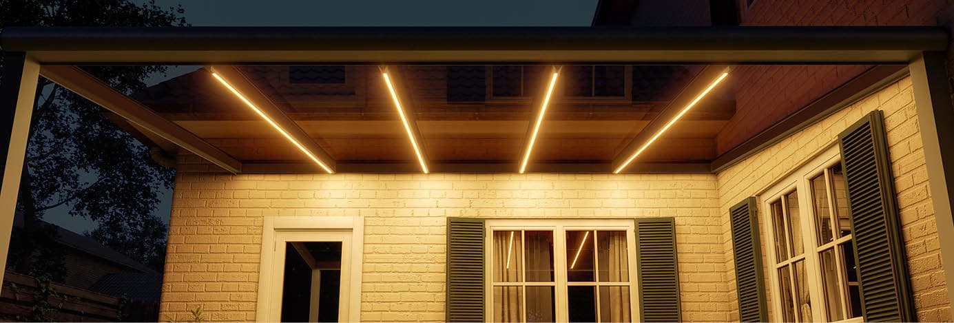 Gumax® Lighting System, ledspots, optimale lichtopbrengst, overkapping