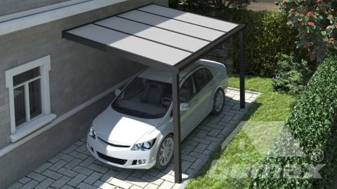 Carport moderne noir mat 4,06 x 3 mètre avec polycarbonate IQ relax