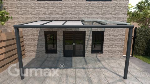 Gumax roof upgrade kit clear glass matt anthracite 3.06 x 2.5 metre