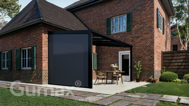 Aluminium Zijwand met antraciete panelen 2301mm tot 2500mm