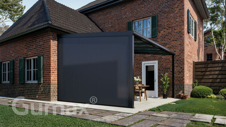 Paroi latérale en aluminium avec panneaux anthracite 2301mm à 2500mm