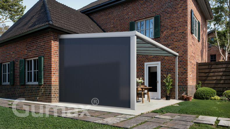 Aluminium Zijwand met antraciete panelen 2301mm tot 2500mm