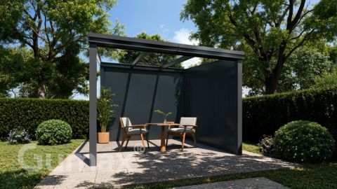 Freestanding veranda Timeless matt anthracite 3.06 x 3 metre clear glass roof
