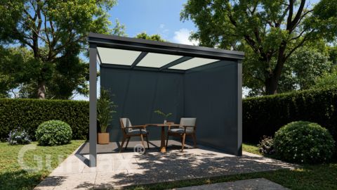 Freestanding veranda Timeless matt anthracite 3.06 x 3 metre opal glass roof