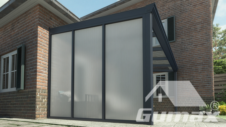 Zijwand opaal polycarbonaat