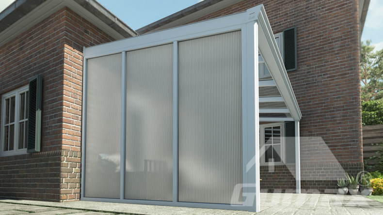 Zijwand opaal polycarbonaat