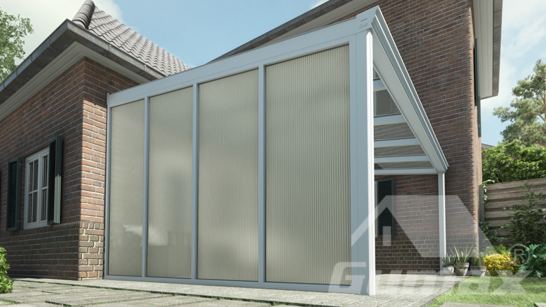 Paroi latérale en polycarbonate opale