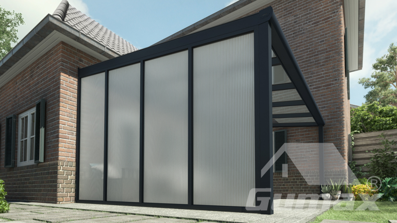 Zijwand opaal polycarbonaat