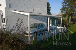 Gumax Carport van 6,06 x 3 meter met opaal polycarbonaat dakplaten